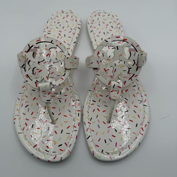 Tory Burch Women's Miller Sandals Rainbow Sprinkles Size 10.5 New In Box - Picture 1 of 9
